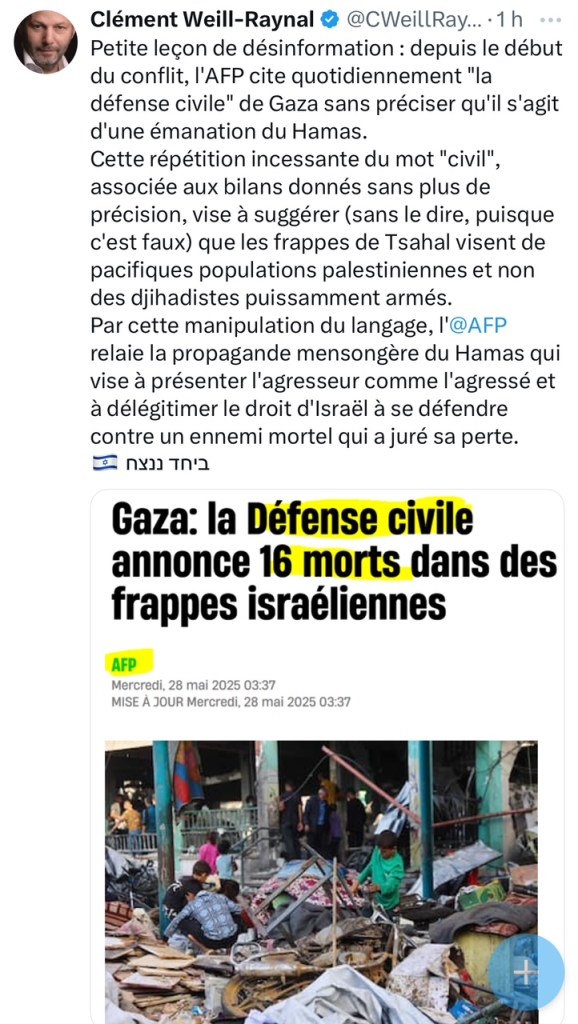 défense civile gaza fake news